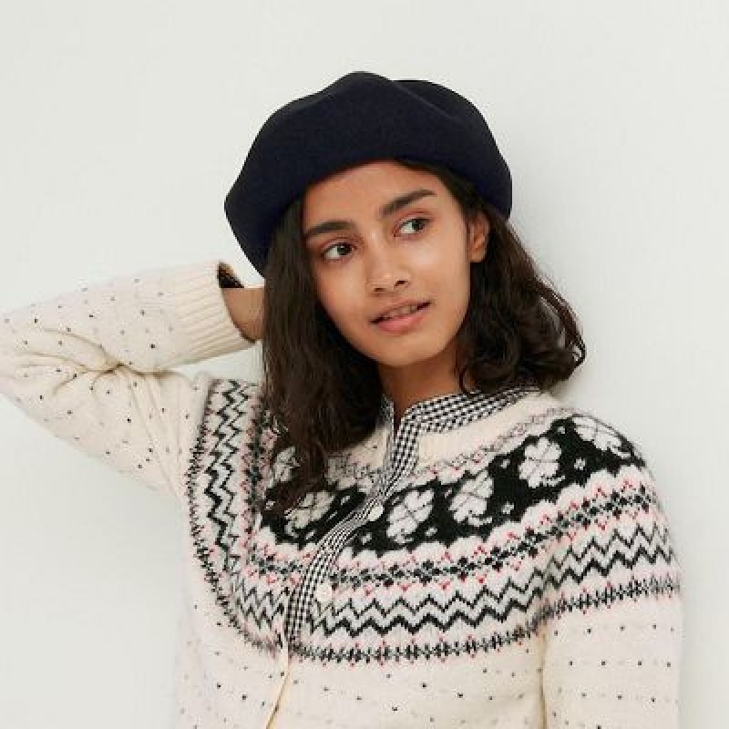 Black Uniqlo Wool Beret Women Hats | 1579781