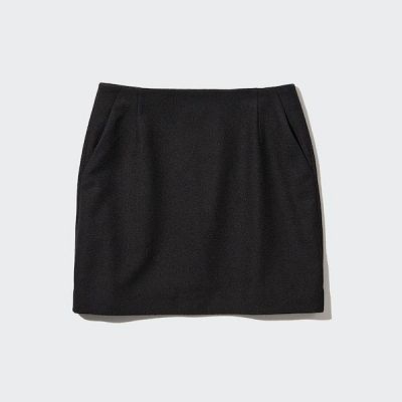 Black Uniqlo Wool Blend Mini Women Skirts | 9588905