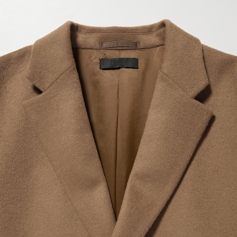 Black Uniqlo Wool Cashmere Chesterfield Men Coats | 367369