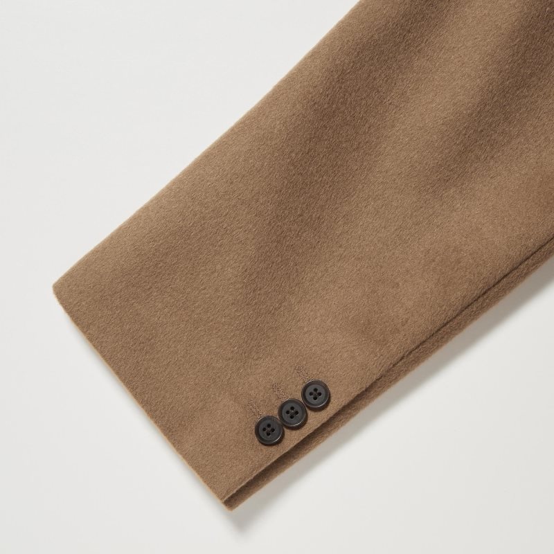 Black Uniqlo Wool Cashmere Chesterfield Men Coats | 367369