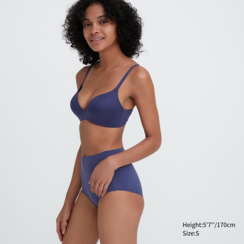 Blue Uniqlo AIRism Ultra Seamless High-Rise Women Briefs | 4928281