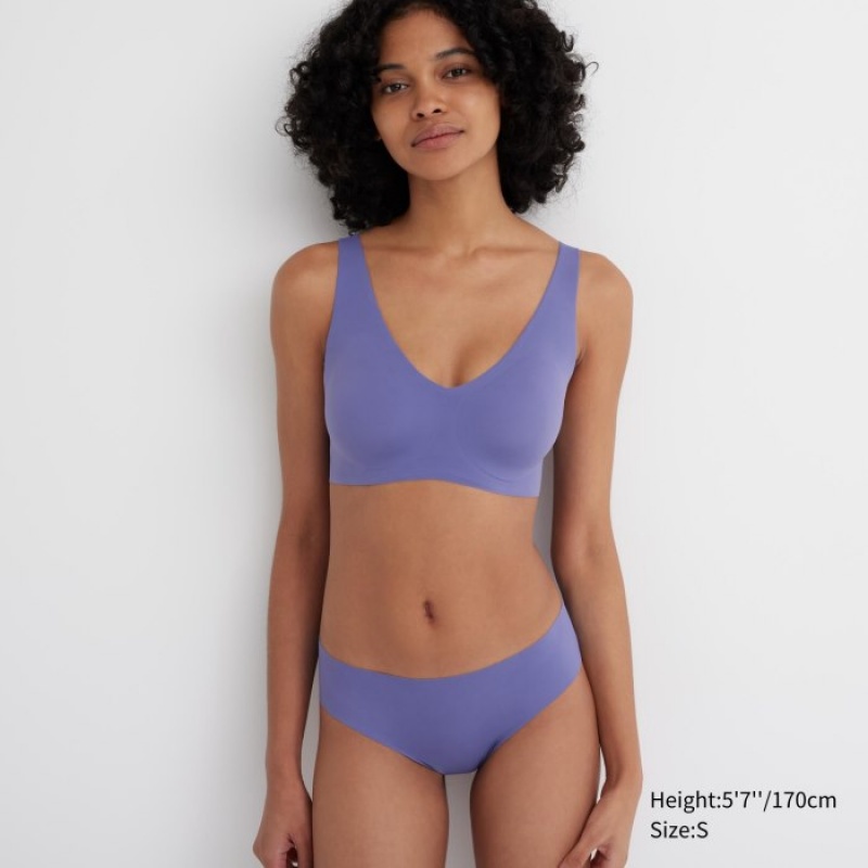 Blue Uniqlo AIRism Ultra Seamless Regular Women Briefs | 7344841