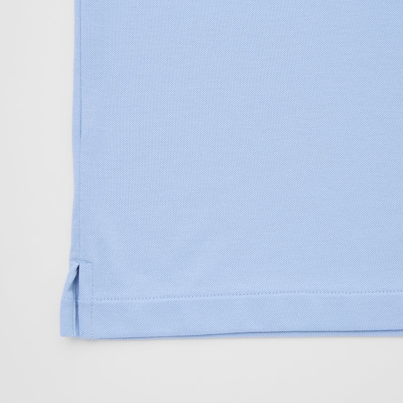 Blue Uniqlo Airism Pique Short-sleeve Men Polo Shirts | 7841618