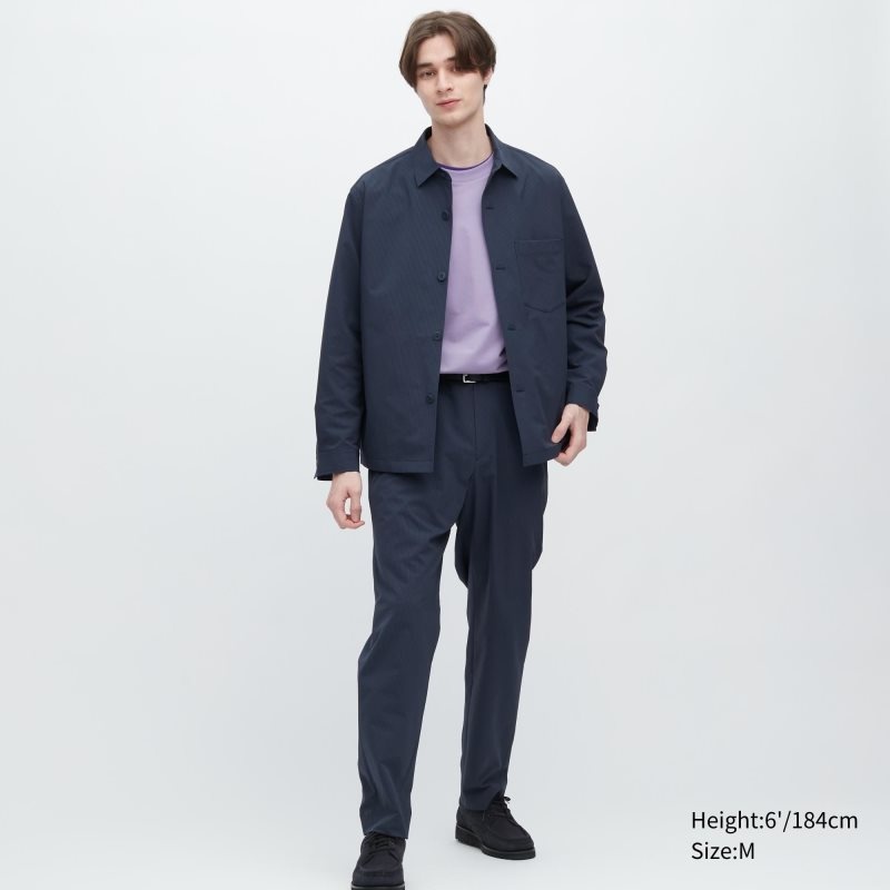 Blue Uniqlo Airsense Shirt SeersuckerUltra Light Shirt Men Jackets | 5138320