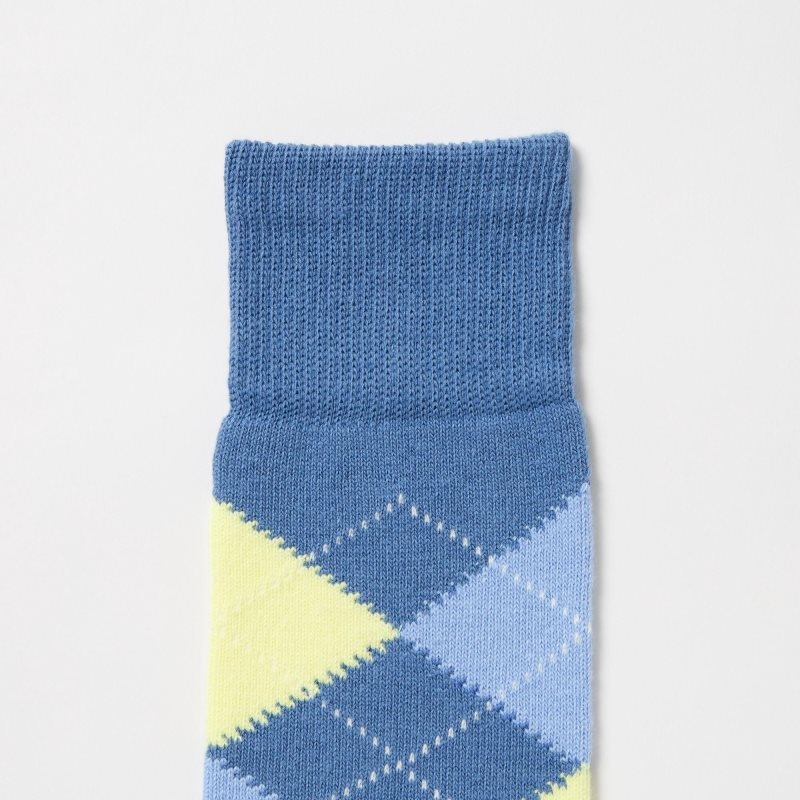 Blue Uniqlo Argyle Men Socks | 8862822