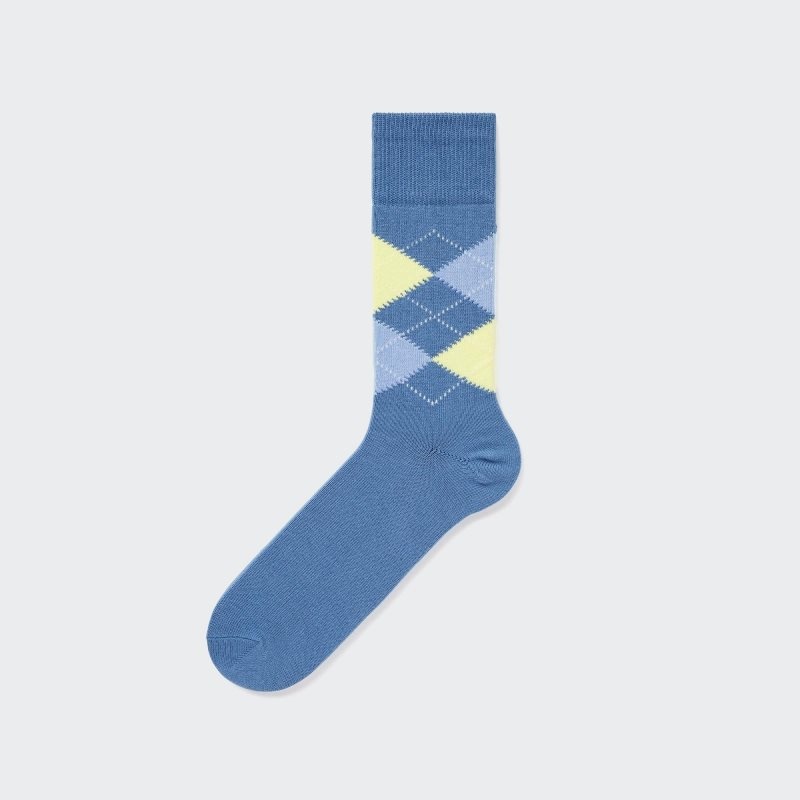 Blue Uniqlo Argyle Men Socks | 8862822