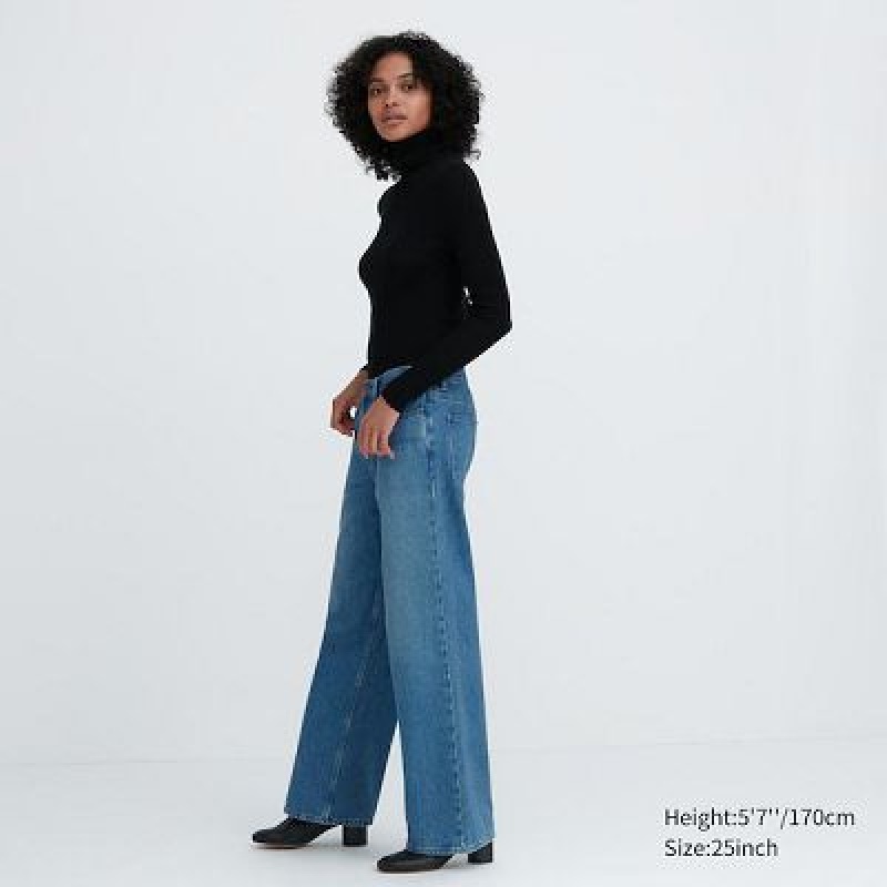 Blue Uniqlo Baggy Women Jeans | 5683228