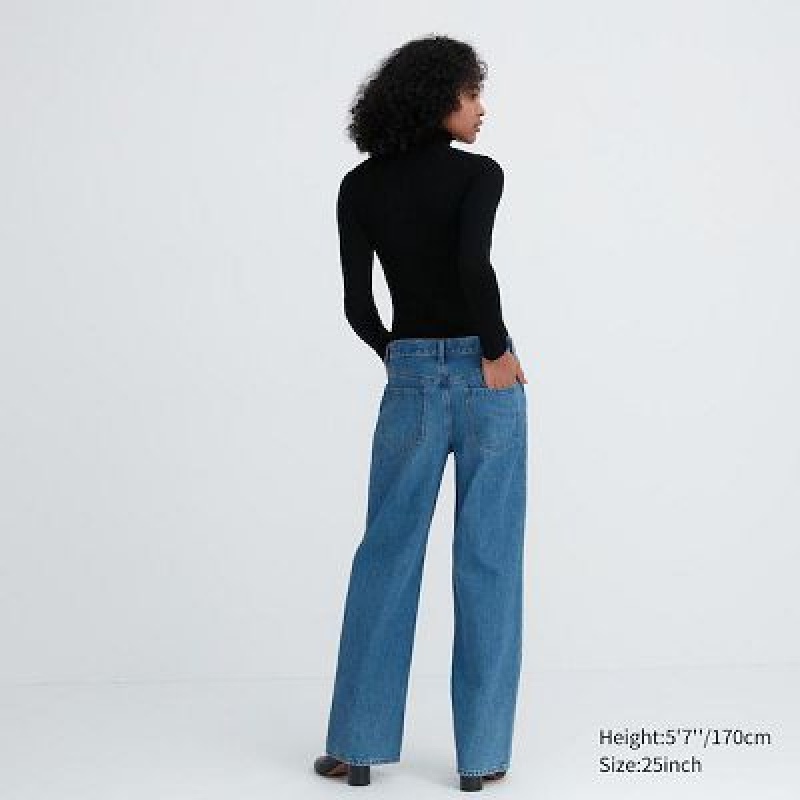 Blue Uniqlo Baggy Women Jeans | 5683228