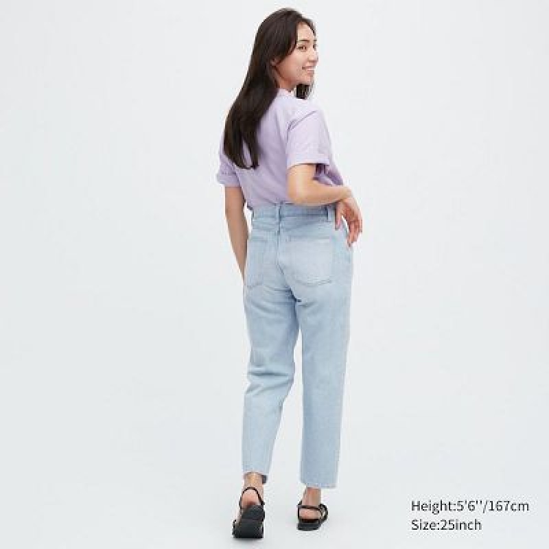 Blue Uniqlo Boyfriend Tapered Women Jeans | 3273928