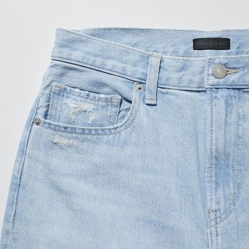 Blue Uniqlo Boyfriend Tapered Women Jeans | 3273928