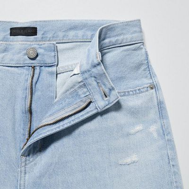 Blue Uniqlo Boyfriend Tapered Women Jeans | 3273928