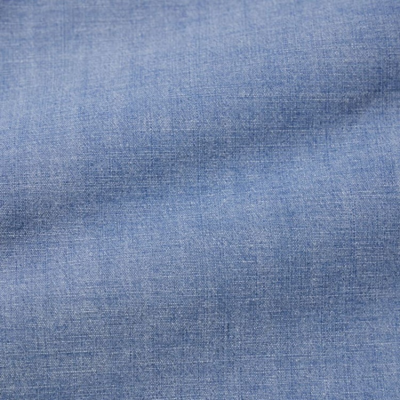 Blue Uniqlo Chambray Stretch Easy Men Shorts | 2783487