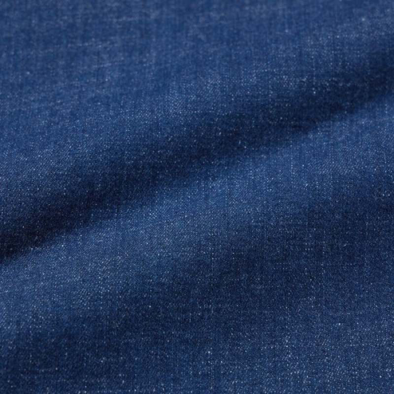 Blue Uniqlo Cotton Relaxed Ankle Women Pants | 3542732