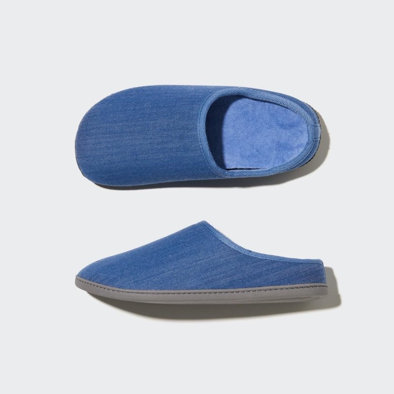 Blue Uniqlo Denim Like Room Rubber Sole Men Slippers | 4831161