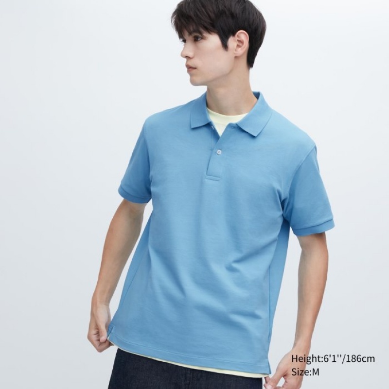 Blue Uniqlo Dry Pique Women Polo Shirts | 5324705