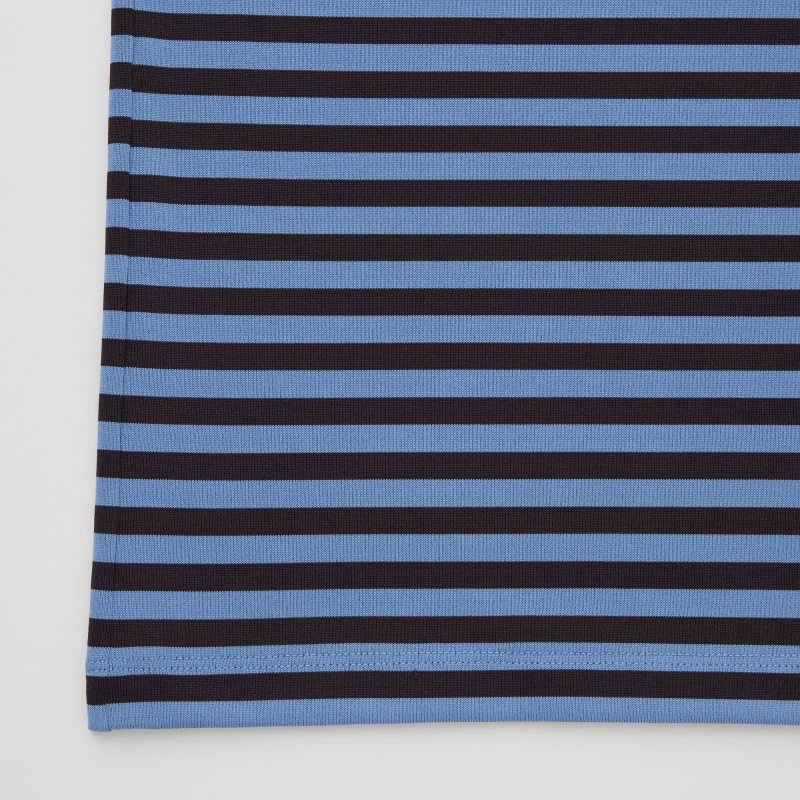 Blue Uniqlo Dry-ex Short-sleeve Striped Adam Scott Men Polo Shirts | 226808