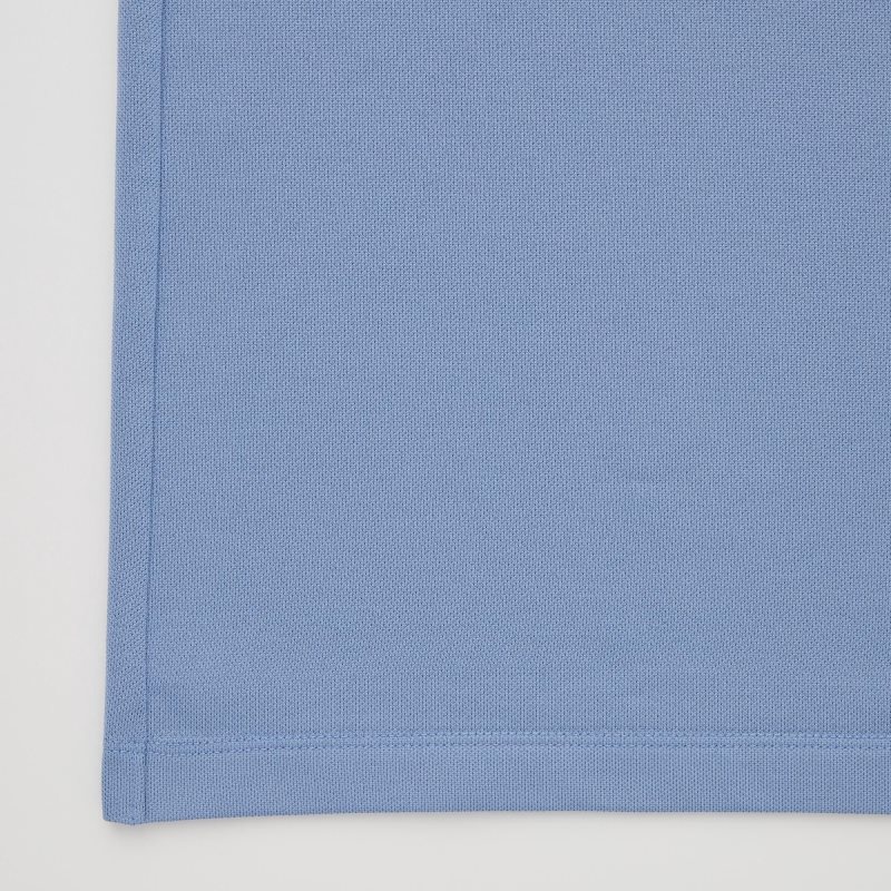 Blue Uniqlo Dry-ex Short-sleeve Striped Collar Adam Scott Men Polo Shirts | 4819013
