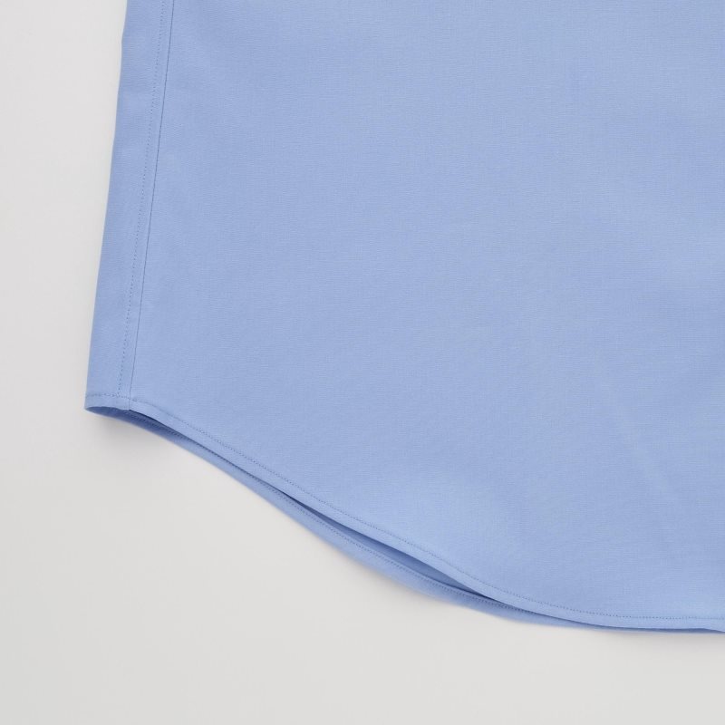 Blue Uniqlo Easy Care Stretch Slim Fit Long-sleeve Men Shirts | 3630787