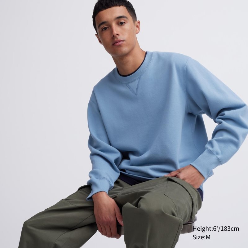 Blue Uniqlo Elegant Men Sweatshirts | 7855647