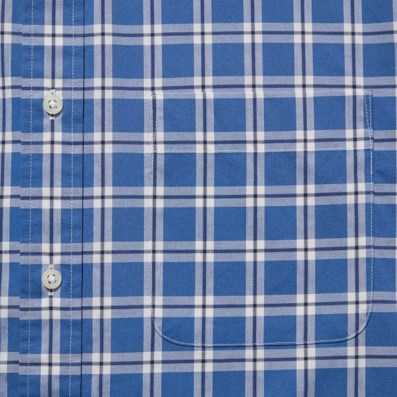 Blue Uniqlo Extra Fine Cotton Broadcloth Long-sleeve Men Shirts | 3973005