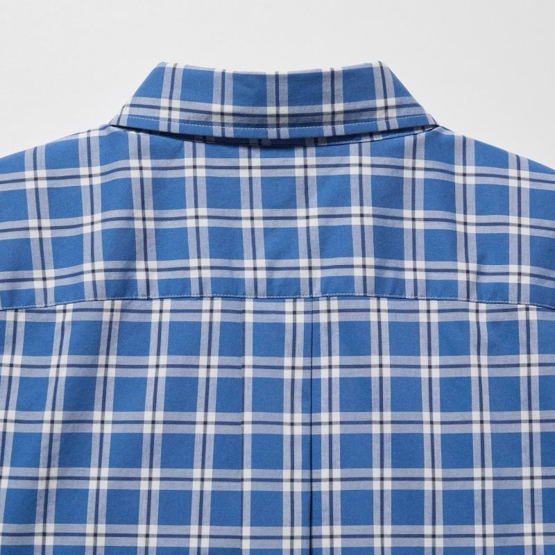 Blue Uniqlo Extra Fine Cotton Broadcloth Long-sleeve Men Shirts | 3973005