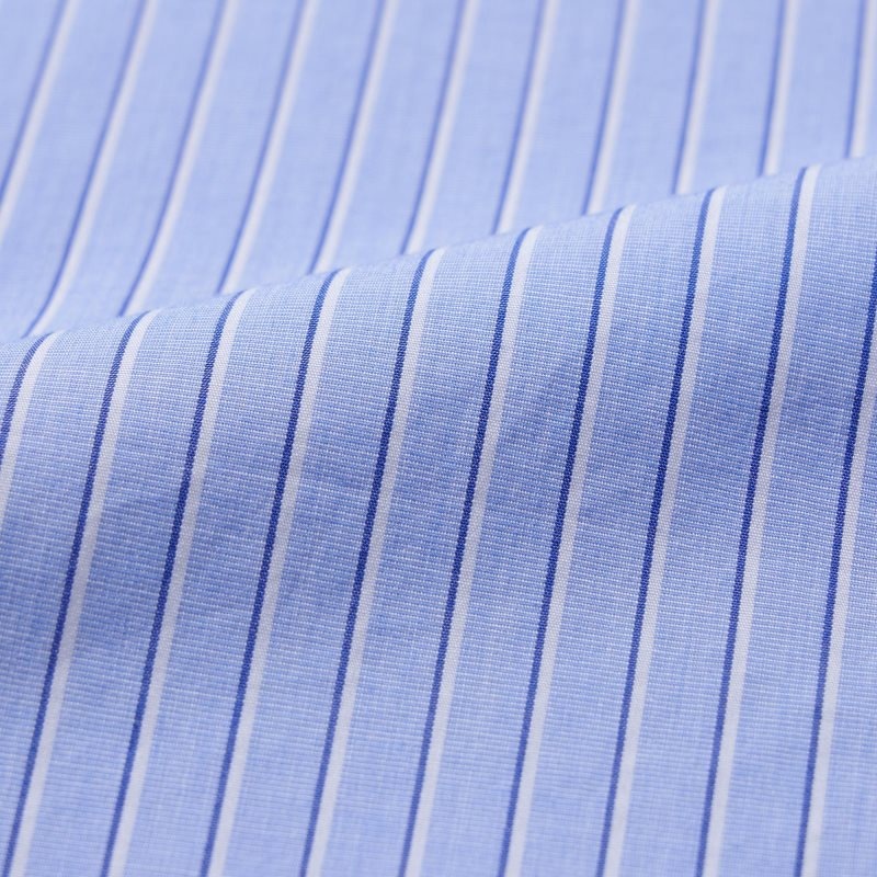 Blue Uniqlo Extra Fine Cotton Broadcloth Striped Long-sleeve Men Shirts | 5781818