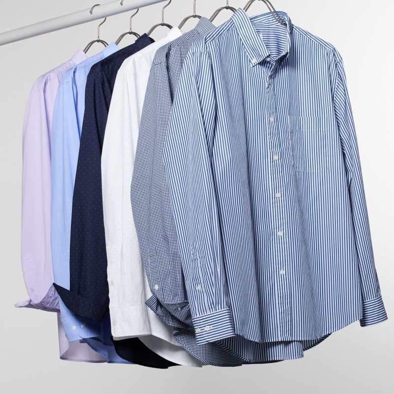 Blue Uniqlo Extra Fine Cotton Broadcloth Long-sleeve Men Shirts | 6143010