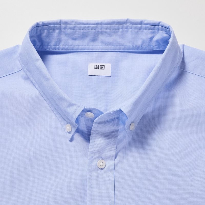 Blue Uniqlo Extra Fine Cotton Broadcloth Long-sleeve Men Shirts | 6143010