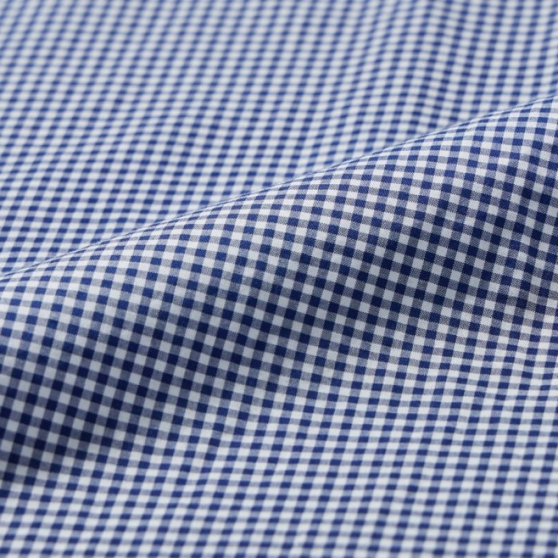 Blue Uniqlo Extra Fine Cotton Broadcloth Checked Casual Women Shirts | 1064491