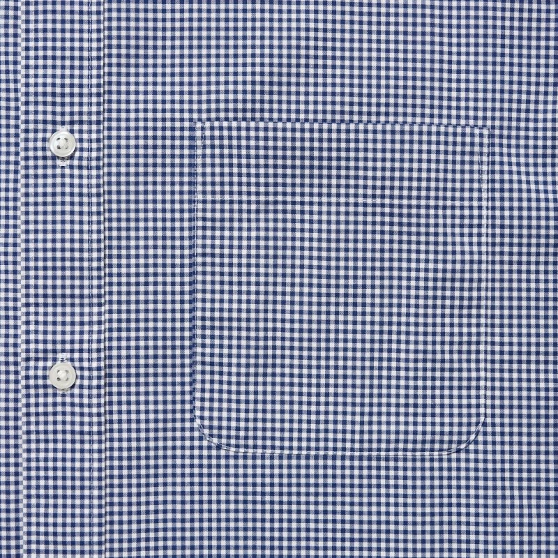 Blue Uniqlo Extra Fine Cotton Broadcloth Checkered Long-sleeve Men Shirts | 9401638