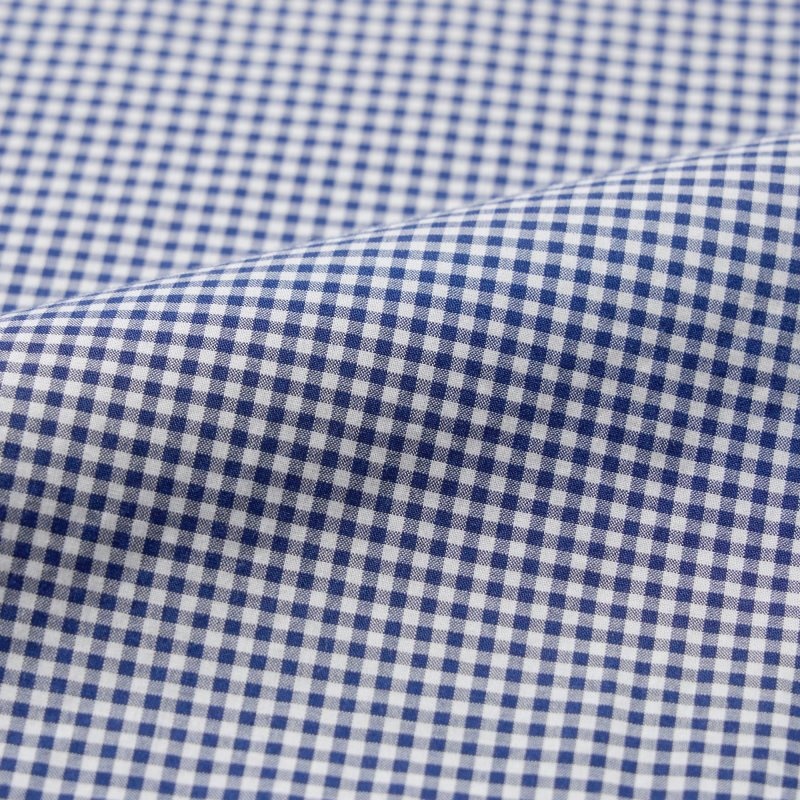 Blue Uniqlo Extra Fine Cotton Broadcloth Checkered Long-sleeve Men Shirts | 9401638