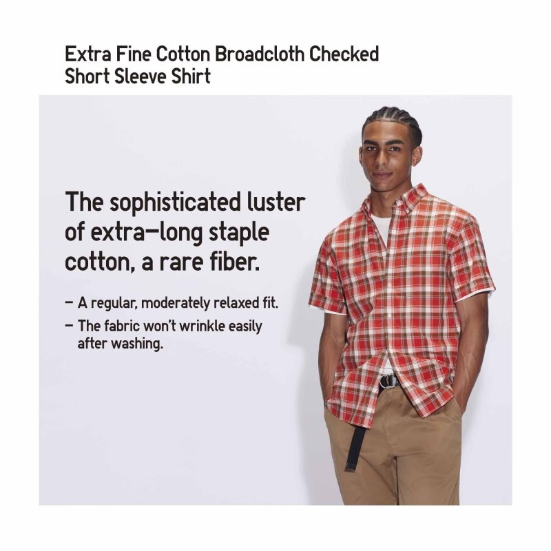 Blue Uniqlo Extra Fine Cotton Short-sleeve Men Shirts | 3348188