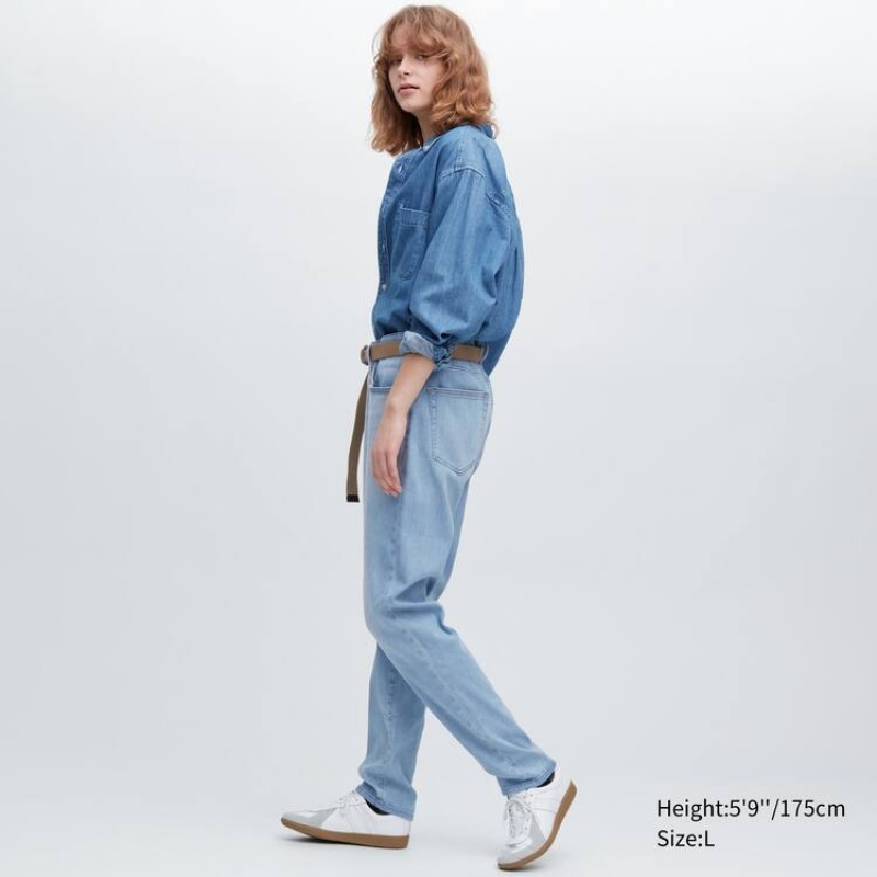 Blue Uniqlo Ezy Ultra Stretch Slim Fit Men Jeans | 8850367