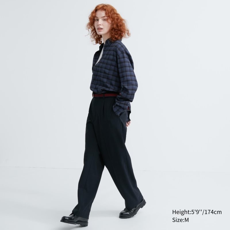 Blue Uniqlo Flannel Checked Long Sleeve Men Shirts | 5525932
