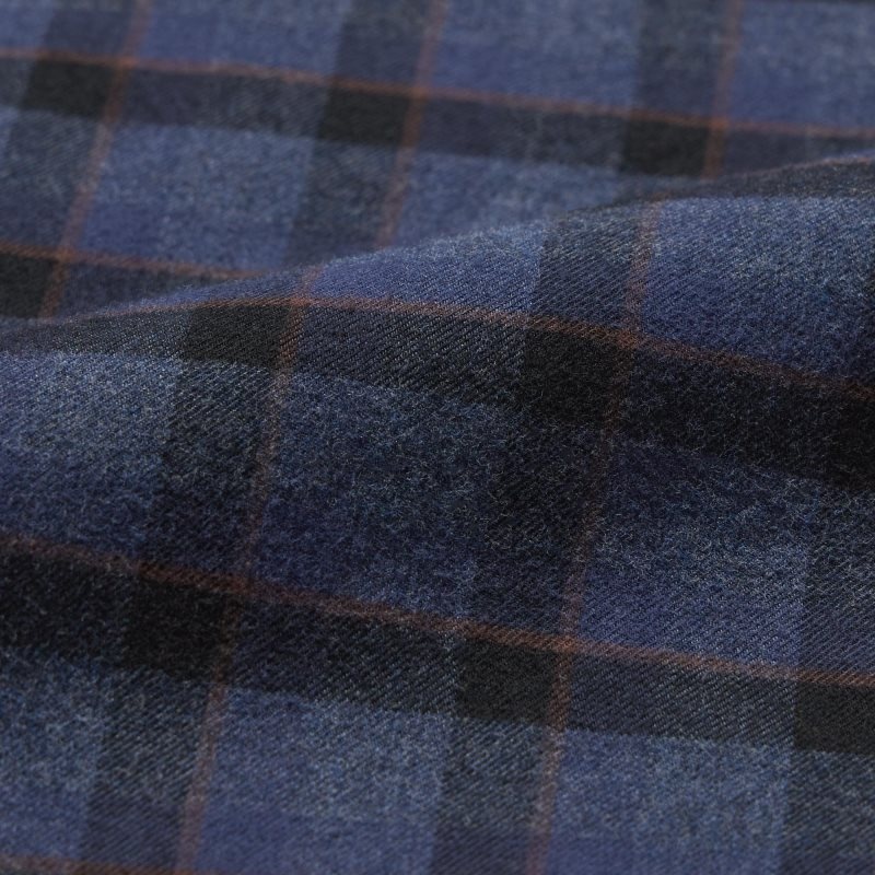 Blue Uniqlo Flannel Checked Long Sleeve Men Shirts | 5525932