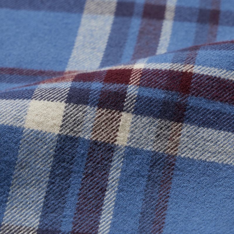 Blue Uniqlo Flannel Checked Long-sleeve Men Shirts | 4508868