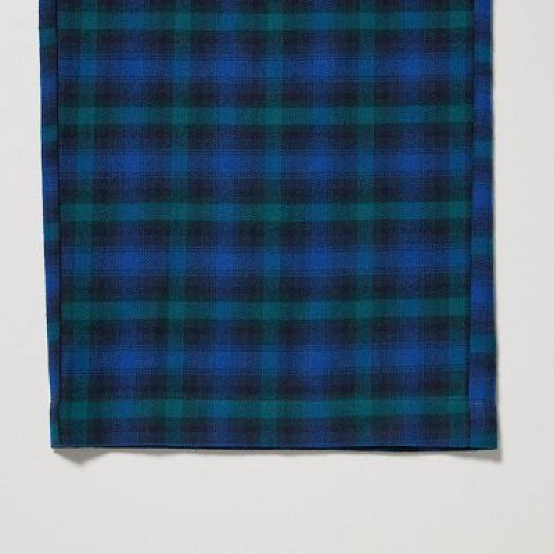 Blue Uniqlo Flannel Checked Women Pants | 3980534