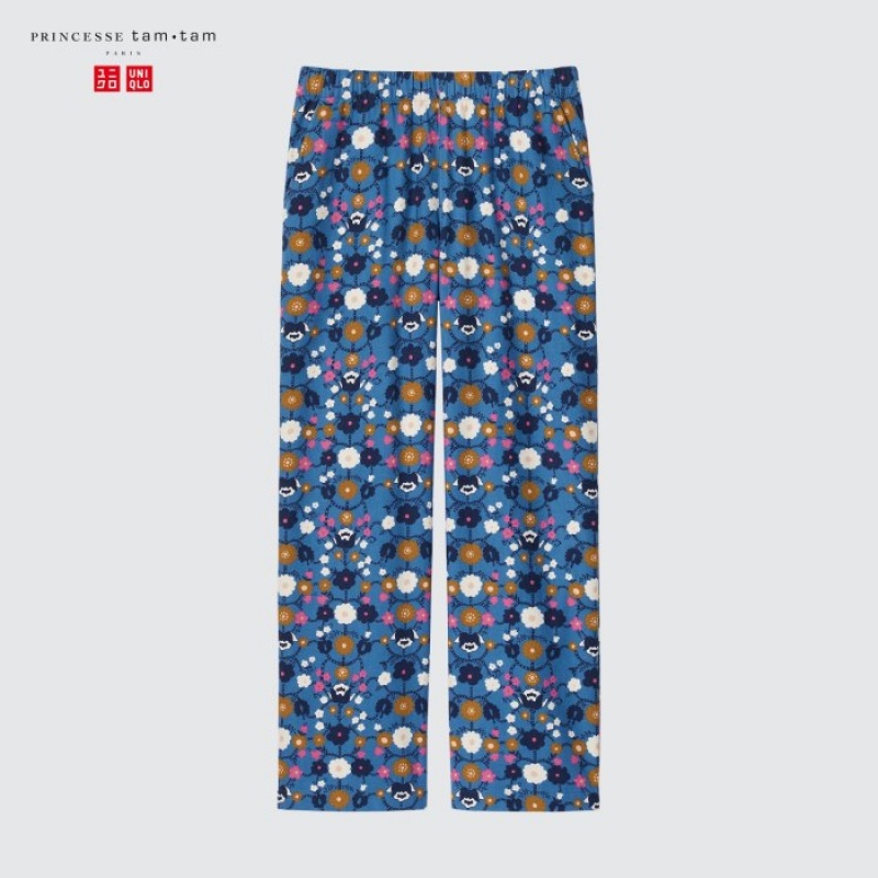 Blue Uniqlo Flannel Lounge Women Pants | 5561327