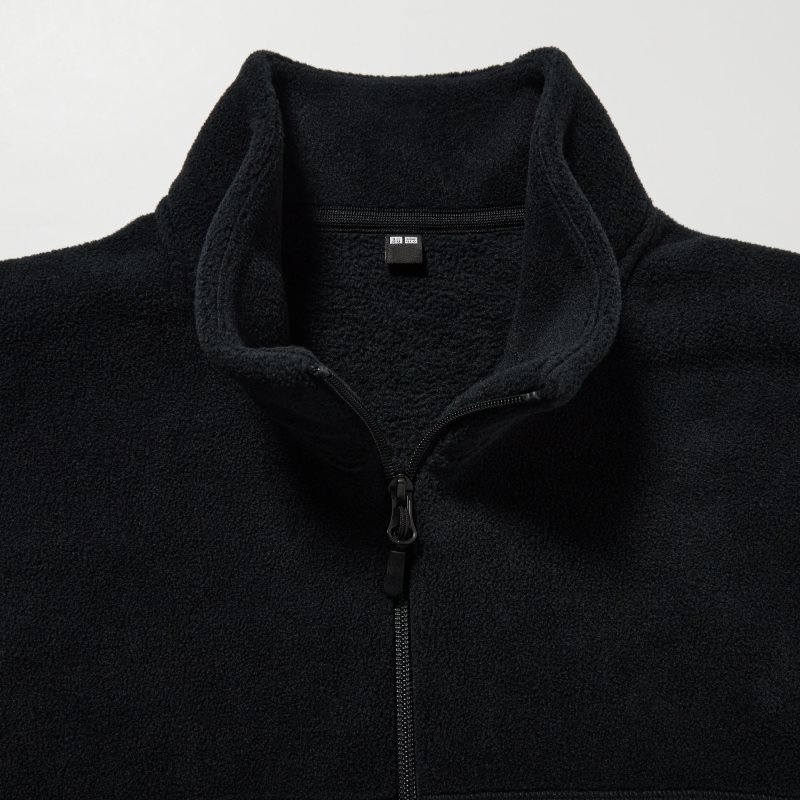 Blue Uniqlo Fleece Long Sleeve Full-zip Men Jackets | 9528243