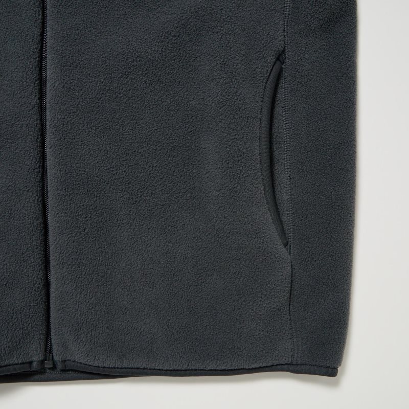 Blue Uniqlo Fleece Long Sleeve Full-zip Men Jackets | 9528243
