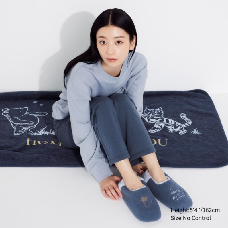 Blue Uniqlo Fleece Reversible Women Blanket | 6402188