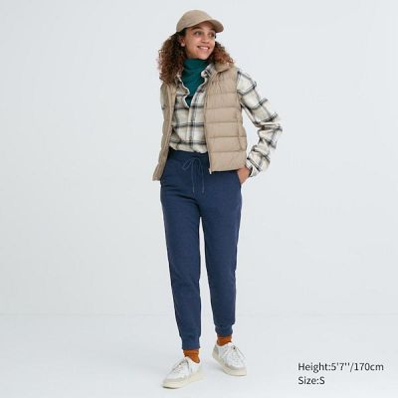 Blue Uniqlo HEATTECH Pile Lined Sweat Women Pants | 3372796