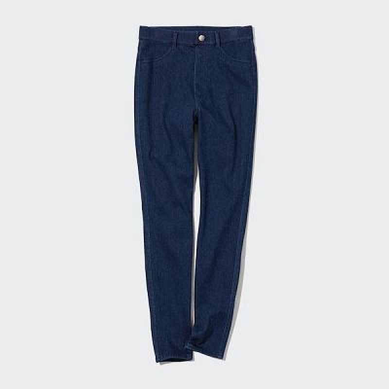 Blue Uniqlo HEATTECH Ultra Stretch High-Rise Denim Women Pants | 2102433