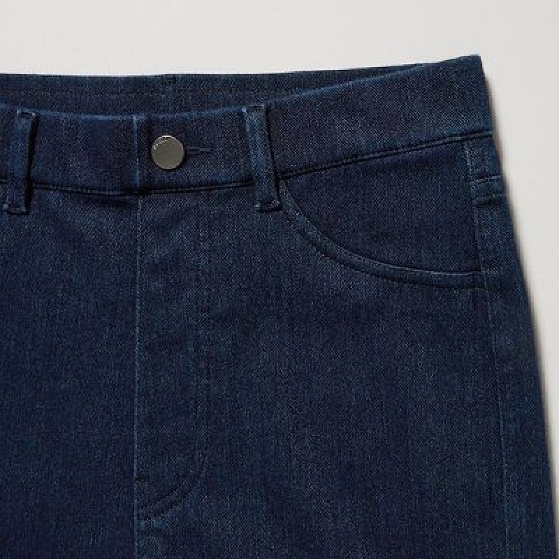 Blue Uniqlo HEATTECH Ultra Stretch High-Rise Denim Women Pants | 2102433