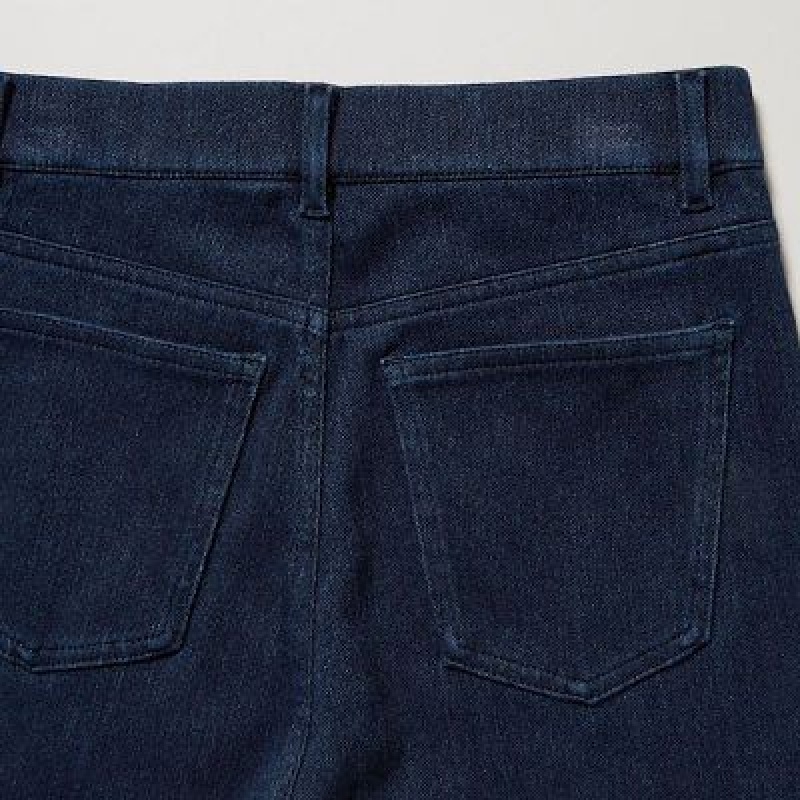 Blue Uniqlo HEATTECH Ultra Stretch High-Rise Denim Women Pants | 2102433