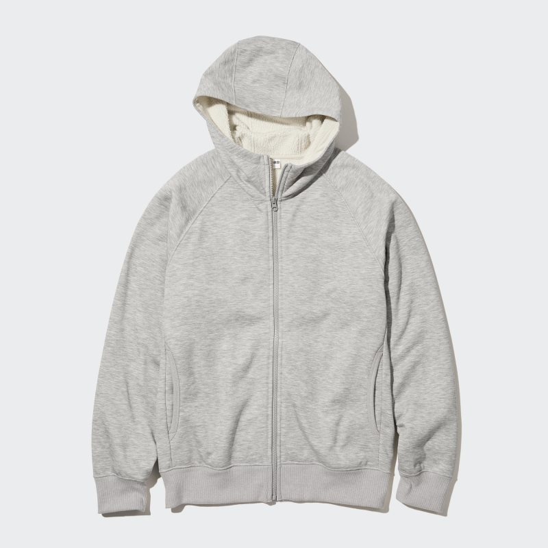 Blue Uniqlo Heattech Pile Lined Sweat Full-zip Men Hoodie | 5862879