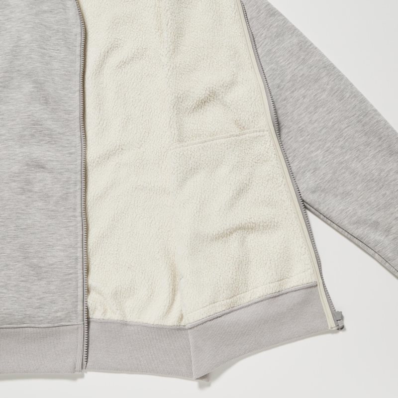 Blue Uniqlo Heattech Pile Lined Sweat Full-zip Men Hoodie | 5862879