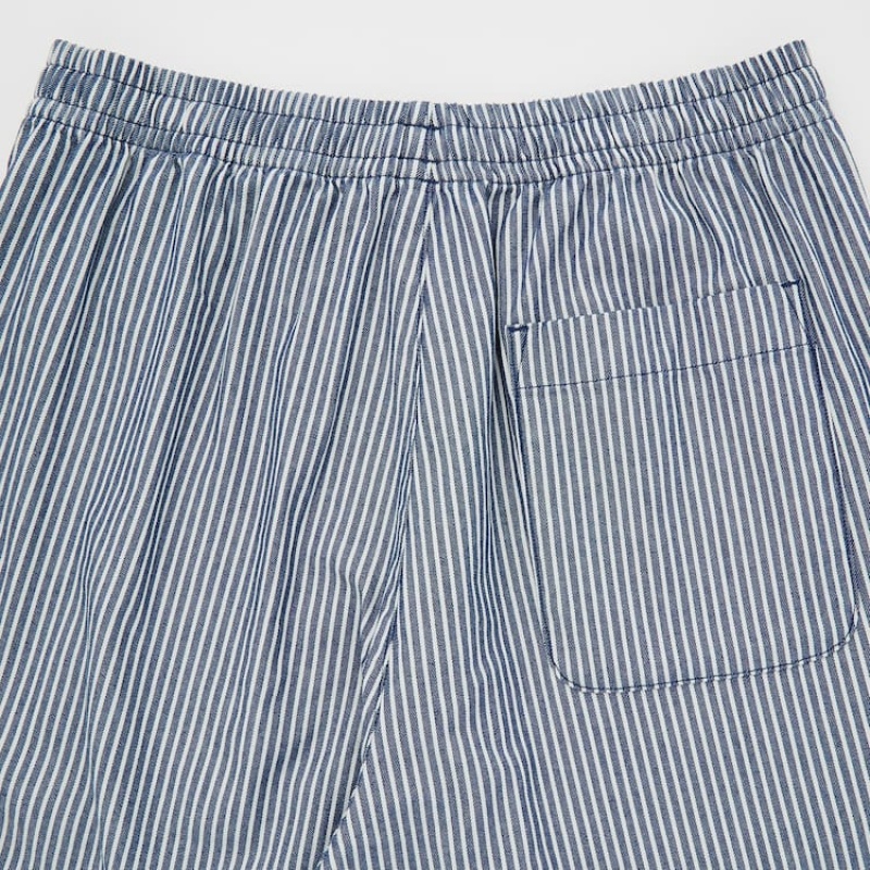 Blue Uniqlo Hickory Easy Relaxed Ankle Length Men Pants | 6278419