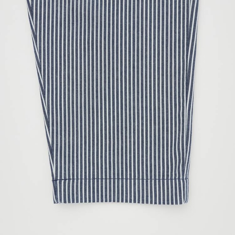 Blue Uniqlo Hickory Easy Relaxed Ankle Length Men Pants | 6278419