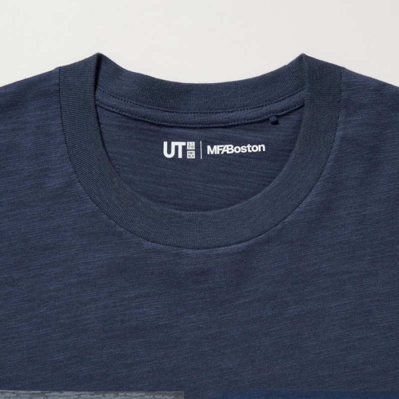 Blue Uniqlo Hokusai UT Short Sleeve Women T Shirts | 9143594